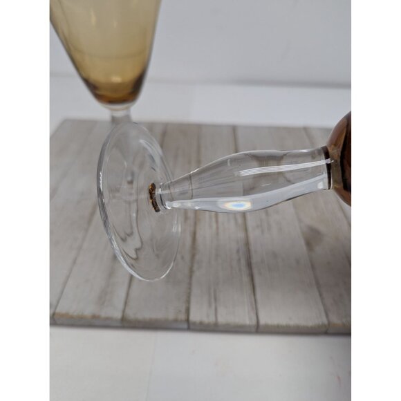 Southern Living Arlington Amber Handblown Crystal Wine Glasses Goblets Set of 2 - Picture 8 of 11